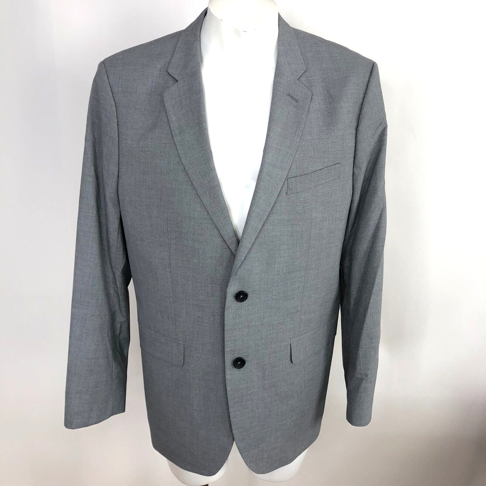 Banana Republic Tailored Slim Fit 44 R Gray Polyester Blazer Sport Coat Jacket